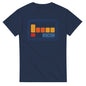 Navy blue Encom Flynn shirt with retro orange and red graphic design by 101SHIRTS