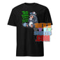 Funny british tea shirt black tee with cartoon bear drinking tea and green text from 101SHIRTS