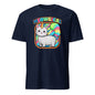 Navy 101SHIRTS funny cat unicorn t-shirt with colorful meowgical cat and rainbow tail design