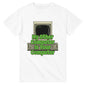 White funny hacker t shirt with vintage computer and green text My Other Computer Is Your Computer