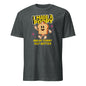 101SHIRTS adult humor graphic tee with funny I Made A Poopy design on dark gray T-shirt