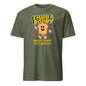 101SHIRTS adult humor graphic tee olive green with funny toast cartoon and I made a poopy text