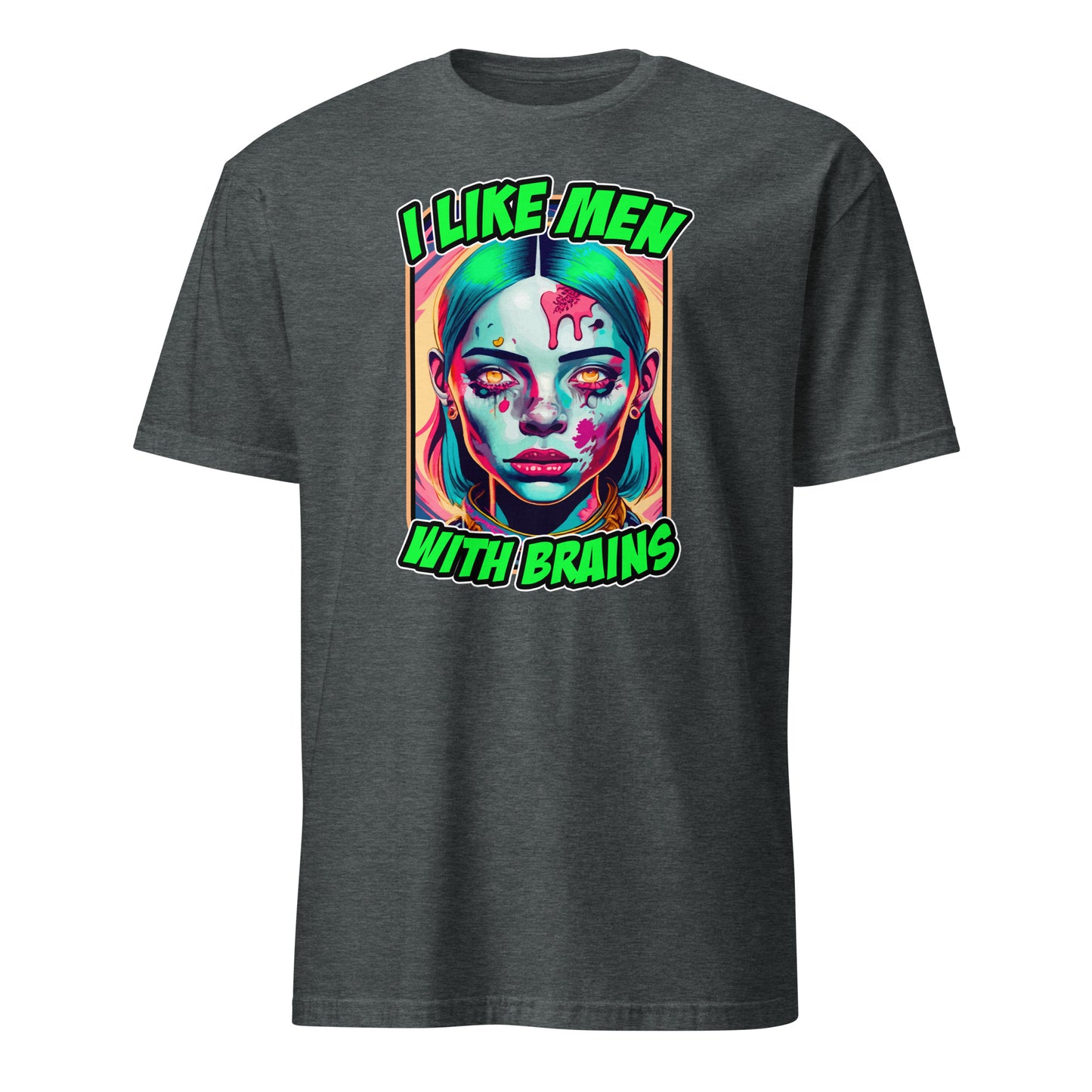 Funny zombie taylor swift halloween tee with colorful zombie woman and I like men with brains text