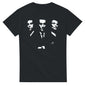 Black Goodfellas movie t-shirt featuring iconic black and white silhouettes of three characters from 101SHIRTS