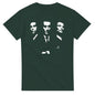 Dark green Goodfellas movie t-shirt with white graphic of three men in suits by 101SHIRTS