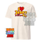 White T-shirt with I Love Jesus and French Fries shirt graphic in red and yellow from 101SHIRTS