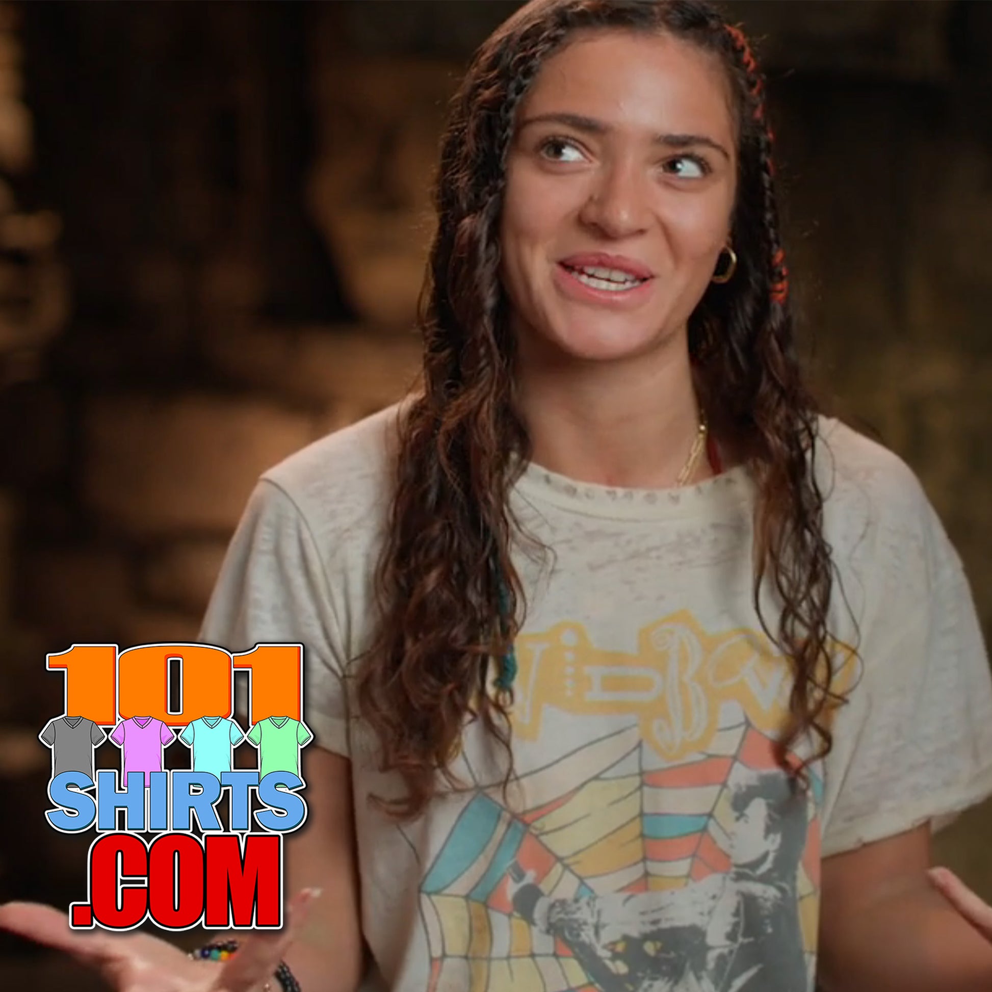 Jurassic World Rebirth Movie Tee Luna Blaise as Teresa Delgado David Bowie The Class Spider Tour T-Shirt