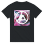 Linkin Park 2025 album cover t-shirt with white logo on pink and purple abstract background