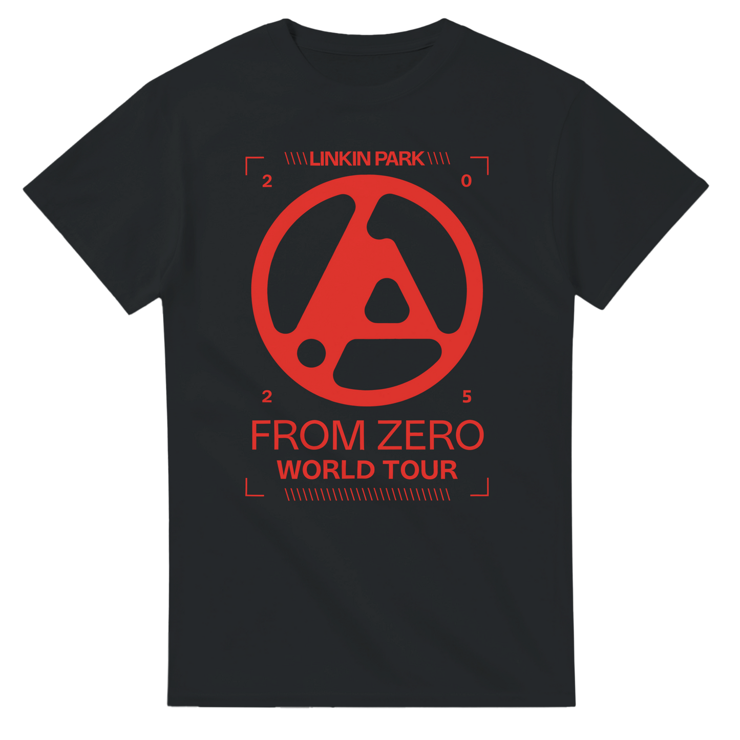 Black 101SHIRTS Linkin Park 2025 tour shirt with red From Zero World Tour graphic