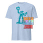 Light blue mighty mech destroyer tee featuring a bold teal robot graphic from 101SHIRTS