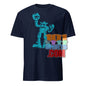 Navy blue mighty mech destroyer tee with large blue robot graphic on front by 101SHIRTS