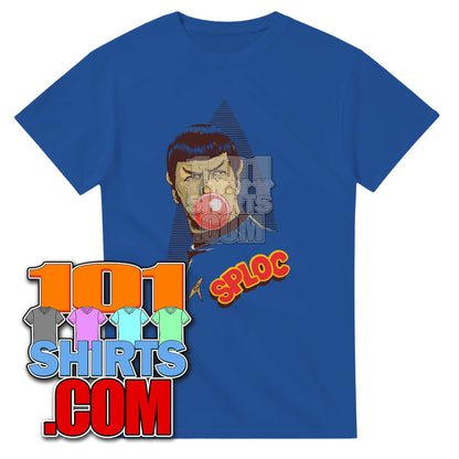 101SHIRTS blue Mr. Spock parody t-shirt featuring a humorous graphic of Mr. Spock with a red nose