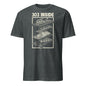 Roland TB-303 t-shirt with 303 inside schematic design on dark gray fabric by 101SHIRTS