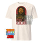 Saw Gerrera Star Wars t-shirt with vintage style graphic of Saw Gerrera and text Viva Rebellion