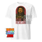 Saw Gerrera Star Wars t-shirt featuring a detailed portrait and rebellion text on a white tee