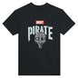 Black 101SHIRTS star wars skeleton t-shirt with distressed pirate skull graphic and red Droit text