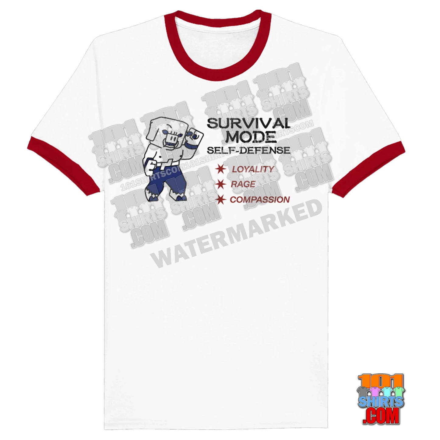 Mincraft Movie Survival Mode Self Defense Natalie Emma Myers Ringer T-Shirt