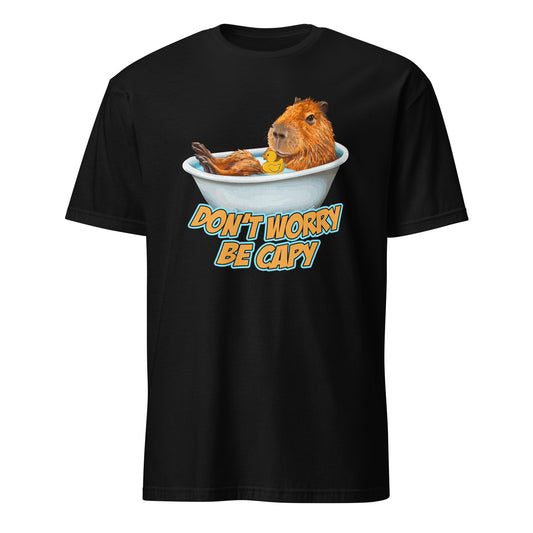 Don't Worry be Caby Funny Cute Capybara in Bathtub Animal Lovers T-Shirt 