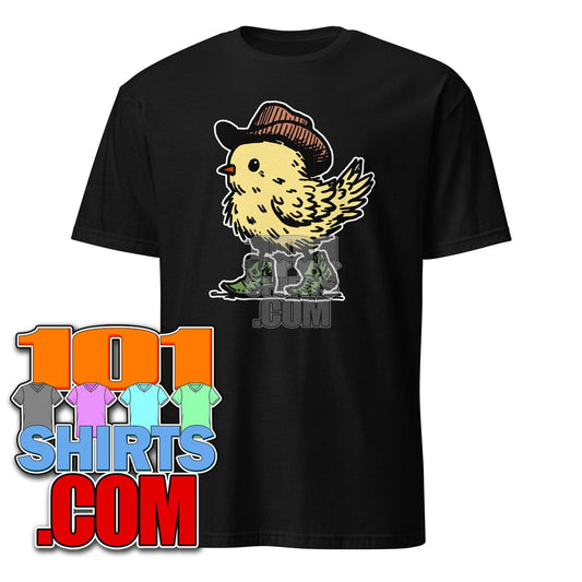 Cute little Cowboy Chicken with Cowboy Boots and Hat Art Illustration T-Shirt - 101SHIRTS