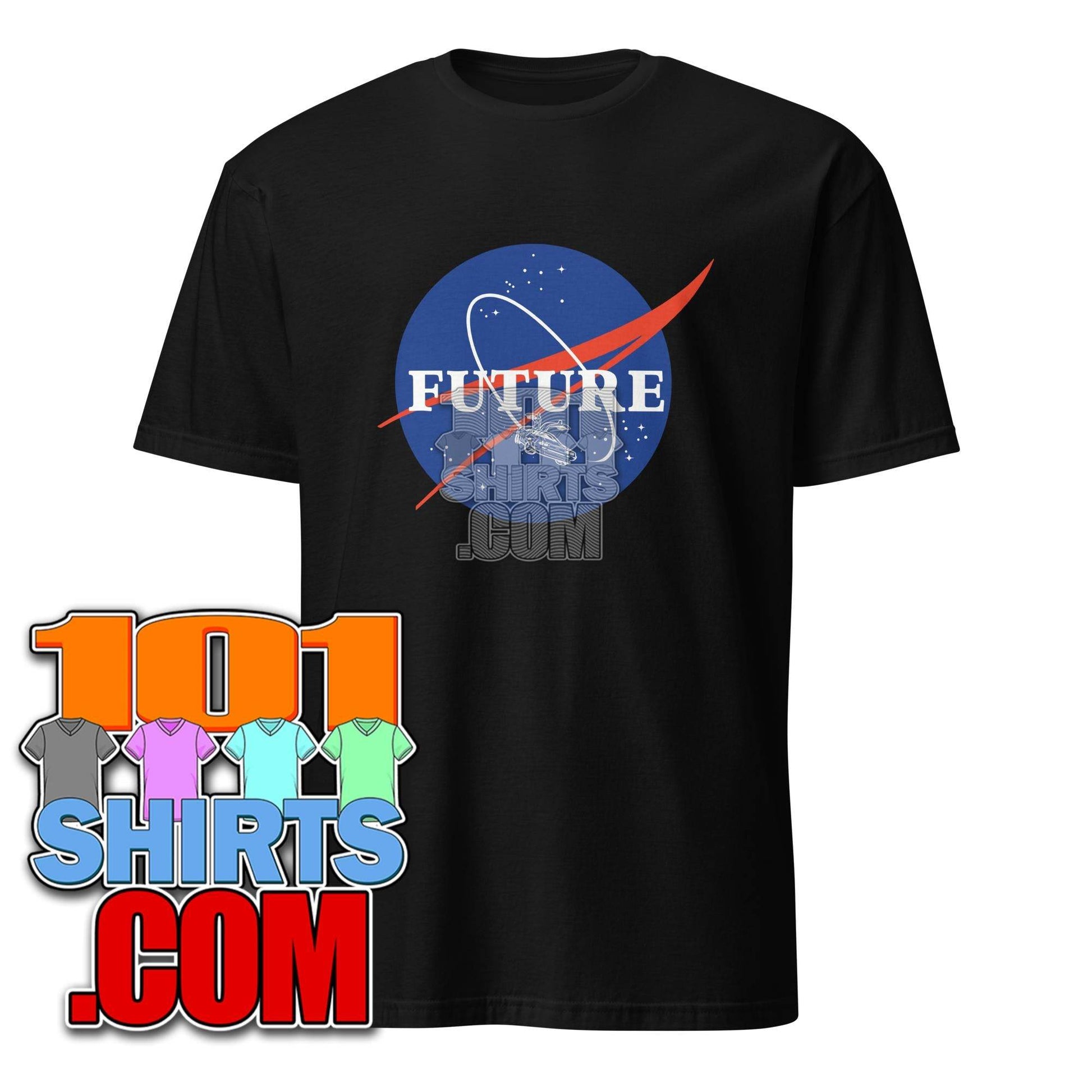 Back to the Future Movie Dolorean dmc 12 Nasa Logo Parody Funny T-Shirt - 101SHIRTS