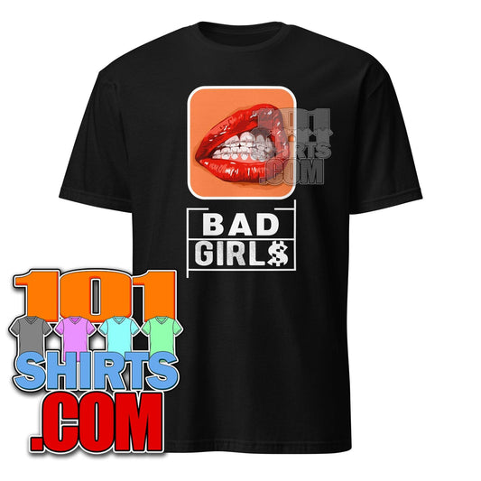 Bad Girls Woman Sexy red Mouth Grills Graphic Art T-Shirt - 101SHIRTS