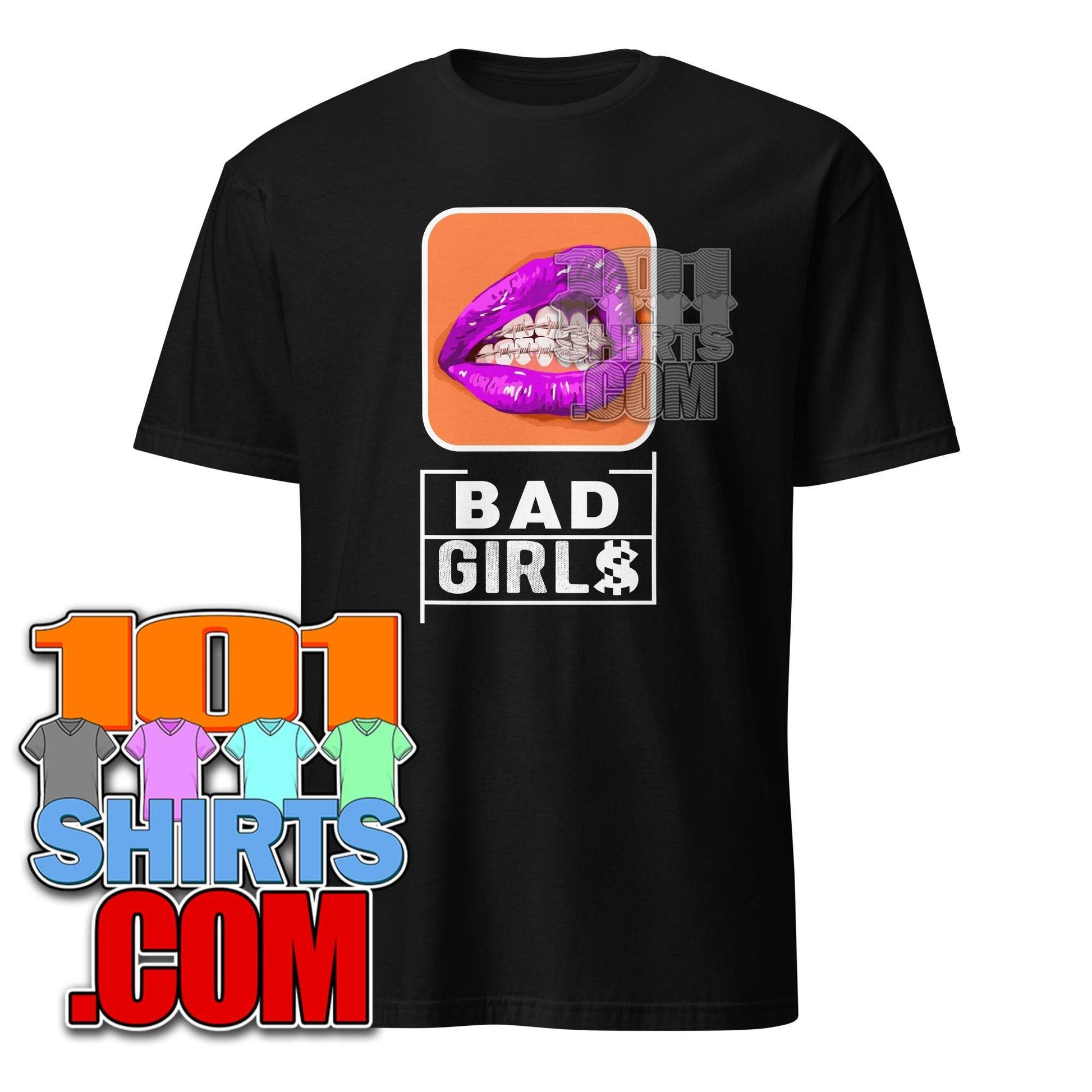Bad Girls Woman Sexy purple Mouth Grills Graphic Art T-Shirt - 101SHIRTS