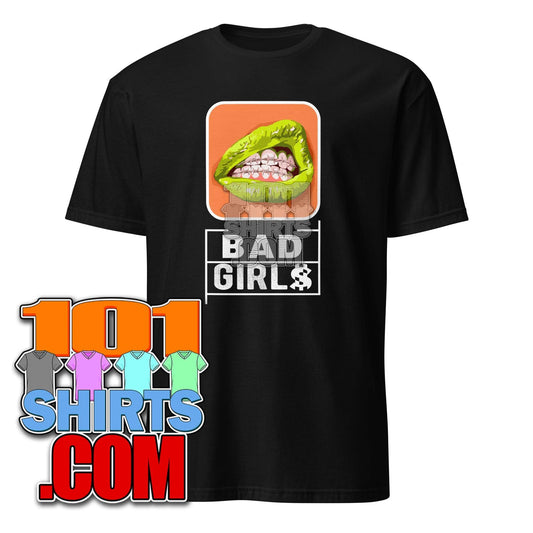 Bad Girls Woman Sexy green Mouth Grills Graphic Art T-Shirt - 101SHIRTS
