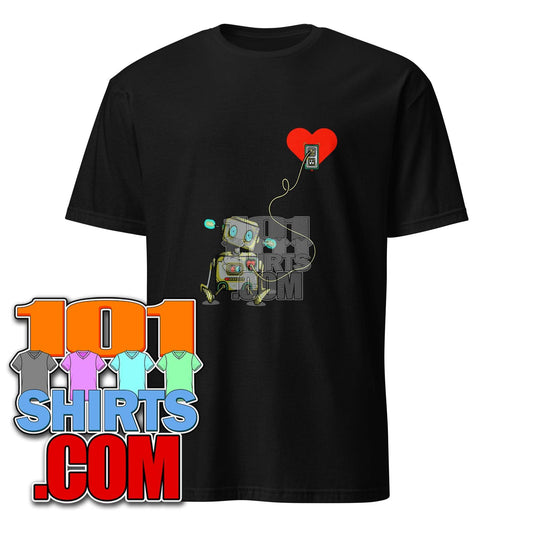 Cute Little Robot Recharge on a Heart Funny T-Shirt - 101SHIRTS