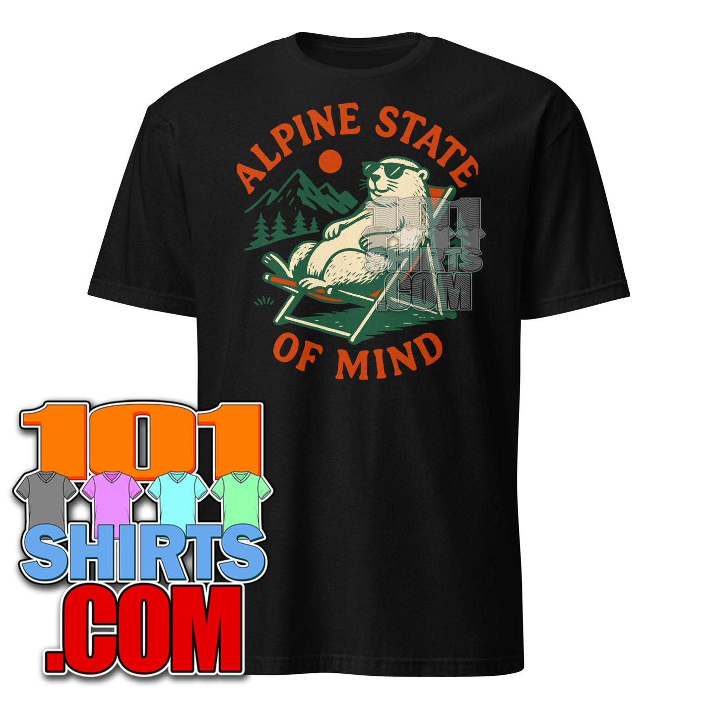 Alpine State of Mind T-Shirt: Relaxed Marmot in Mountains - Nature & Outdoor Tee - 101SHIRTS
