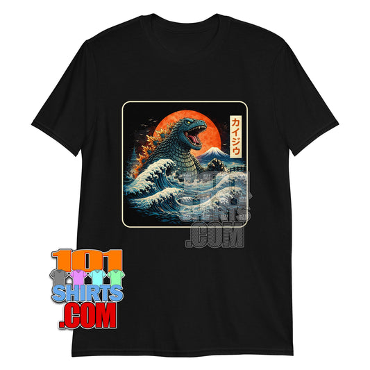 Kaiju Great Wave T-Shirt Godzilla Japanese Monster Graphic Tee