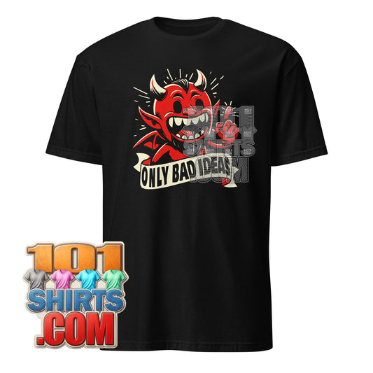 Only Bad Ideas Devil T-Shirt Funny Retro Cartoon Satan Graphic Tee