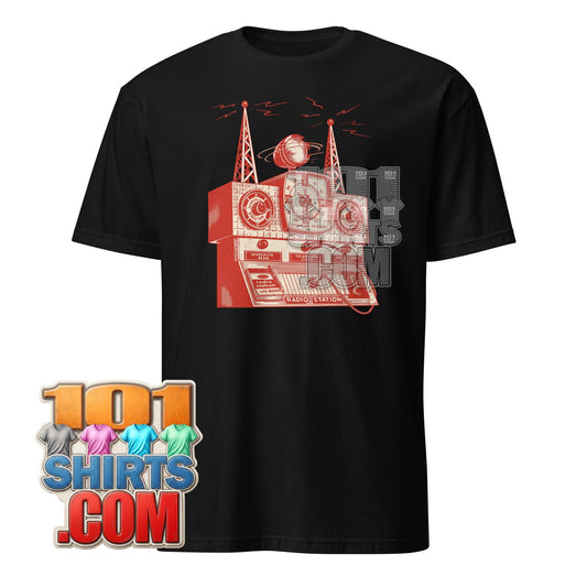 Vintage Radio Station T-Shirt Retro Tech Sci-Fi Graphic Tee