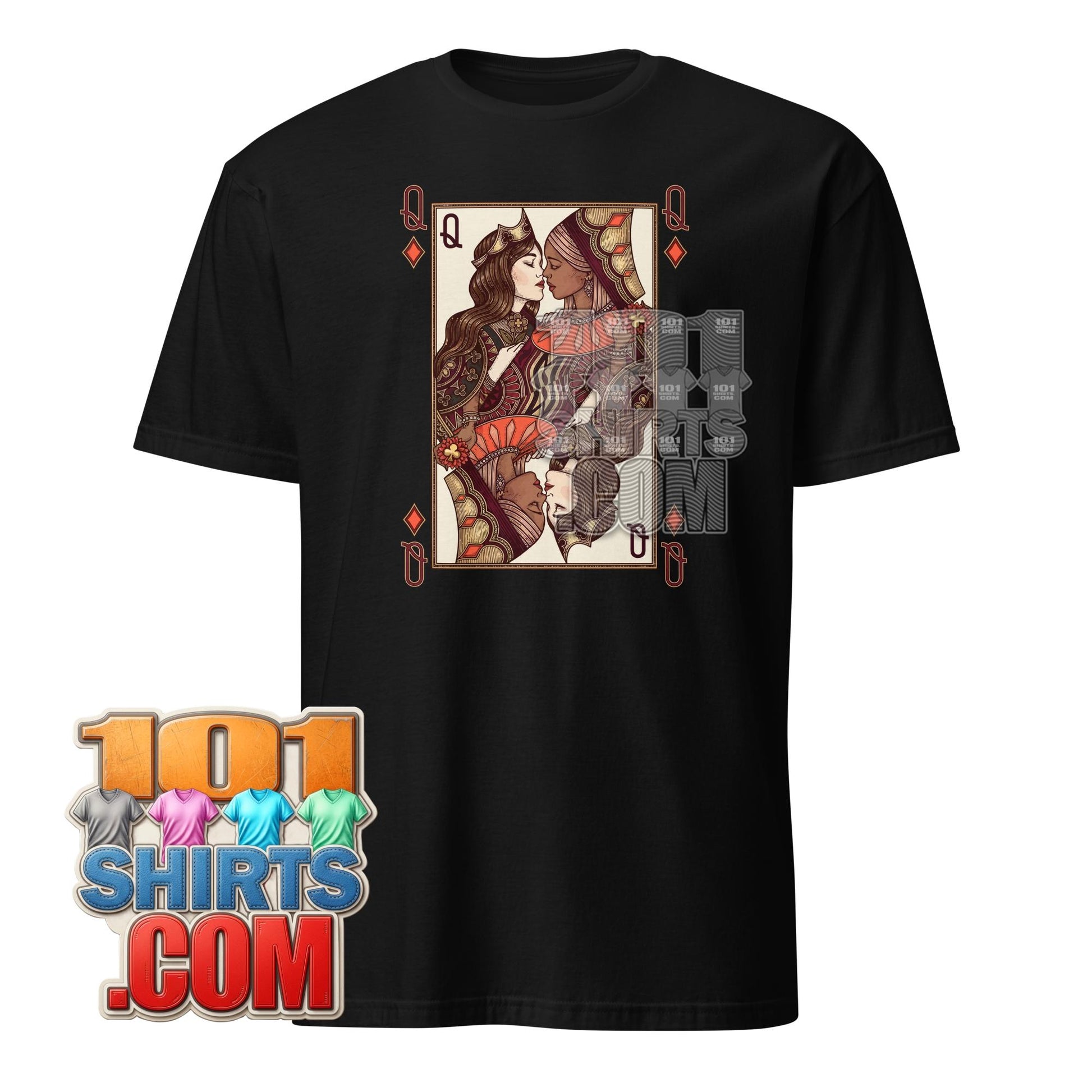 Two Queens Playing Card T-Shirt Lesbian LGBTQ Pride Graphic Tee