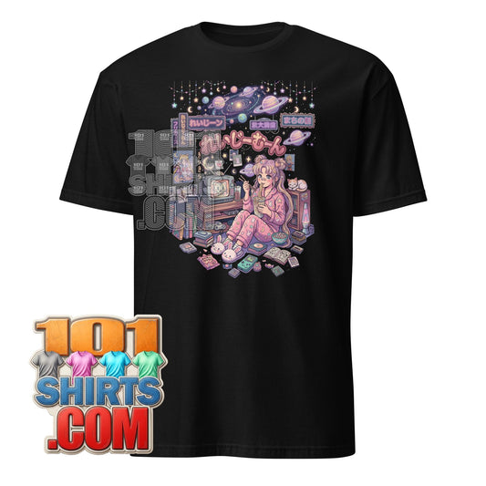 Cute Anime Girl Eating Ramen Home Sweet Moon T-Shirt