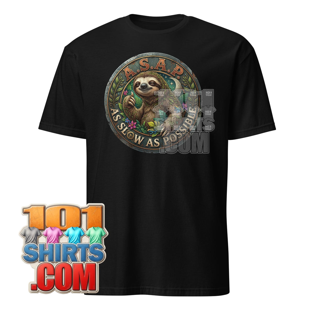 ASAP As Slow As Possible T-Shirt Funny Sloth Vintage Graphic Tee
