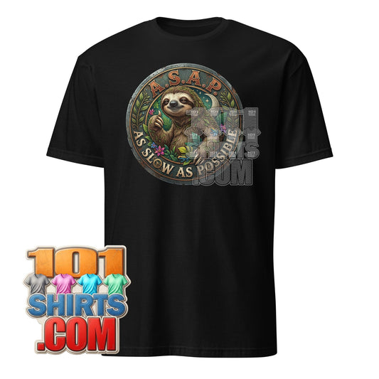 ASAP As Slow As Possible T-Shirt Funny Sloth Vintage Graphic Tee