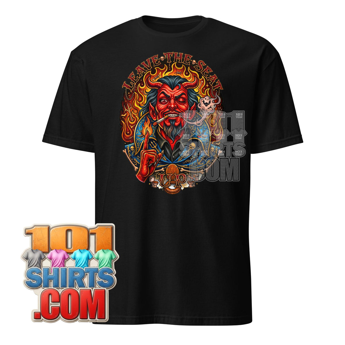 Leave The Seat Up T-Shirt Funny Devil Satan Tattoo Graphic Tee