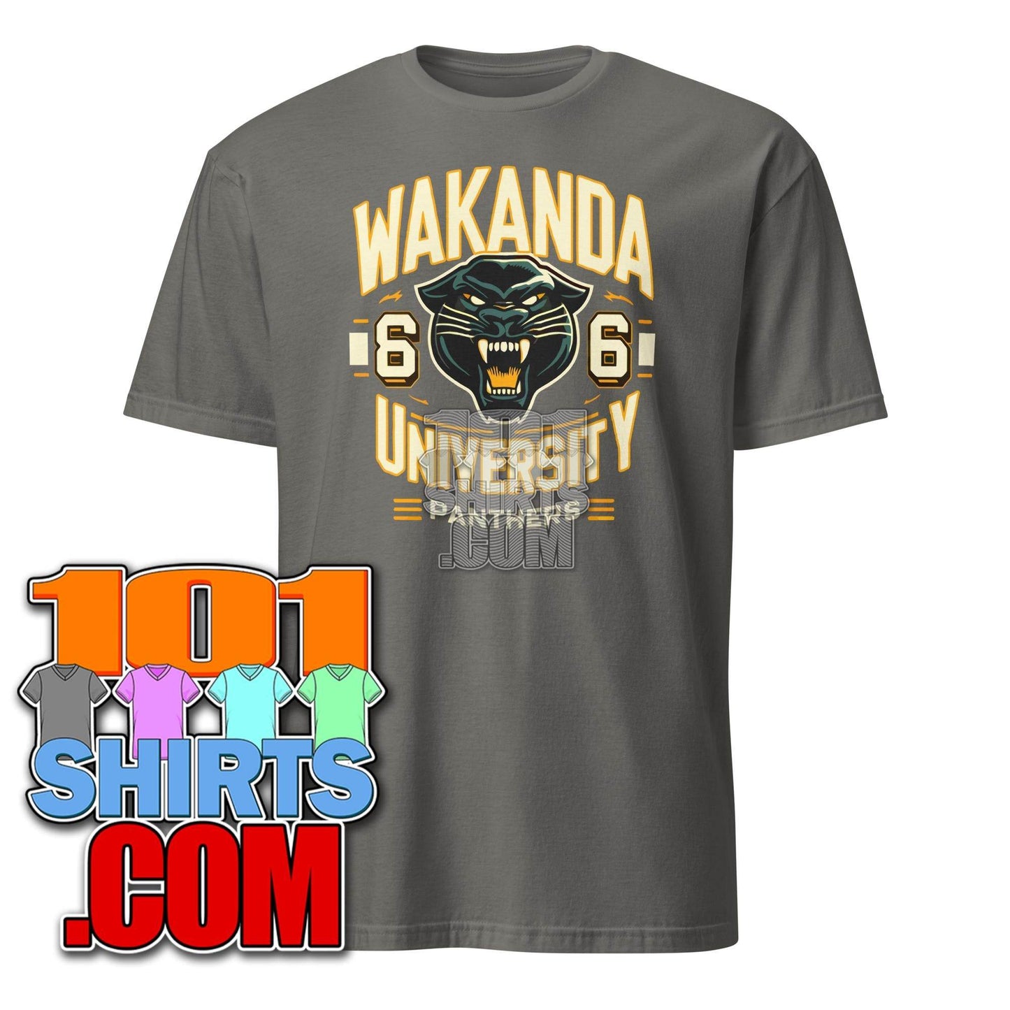 Wakanda University Panthers T-Shirt - Collegiate Superhero Tee - Fictional University Apparel - 101SHIRTS