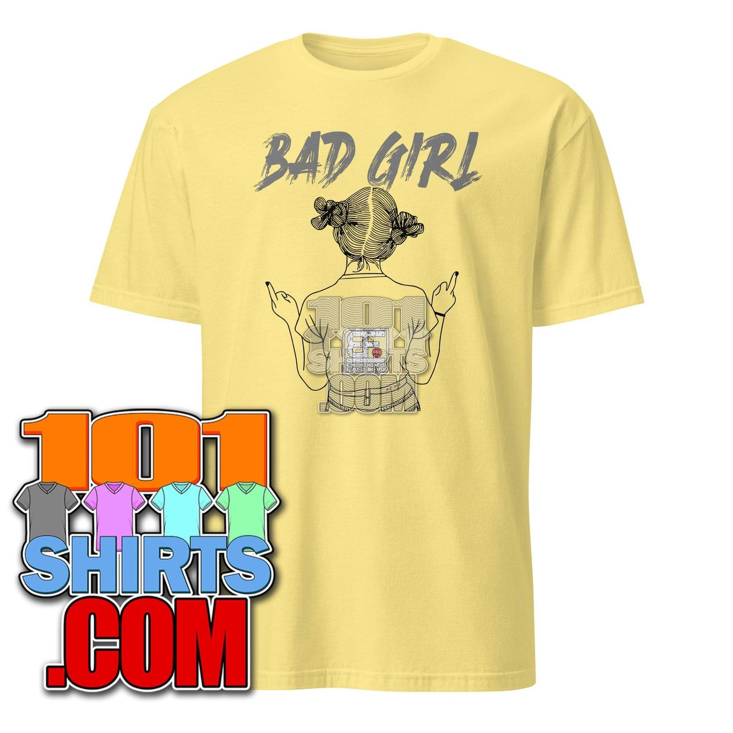 Bad Girl shows Middle Finger straighten your back Cool Art Design Booomfashion Unisex T-Shirt - 101SHIRTS