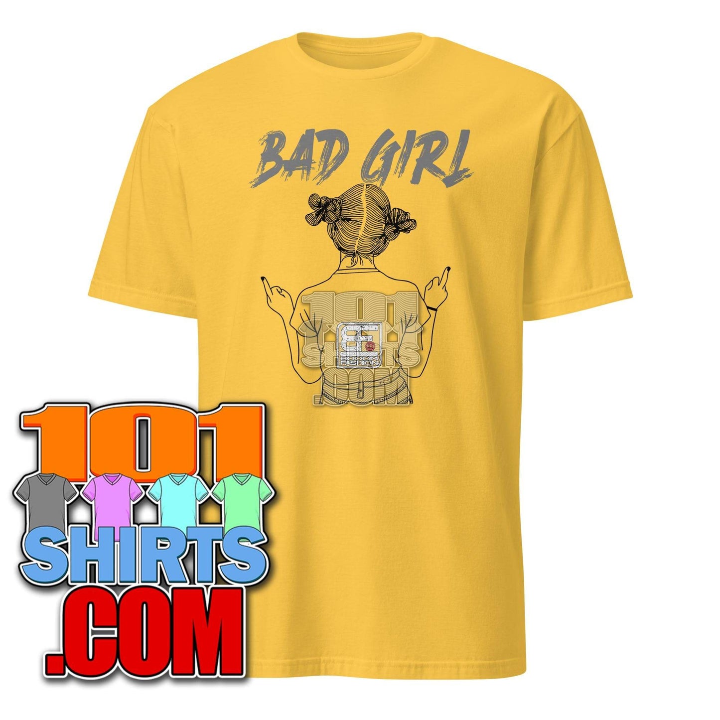 Bad Girl shows Middle Finger straighten your back Cool Art Design Booomfashion Unisex T-Shirt - 101SHIRTS