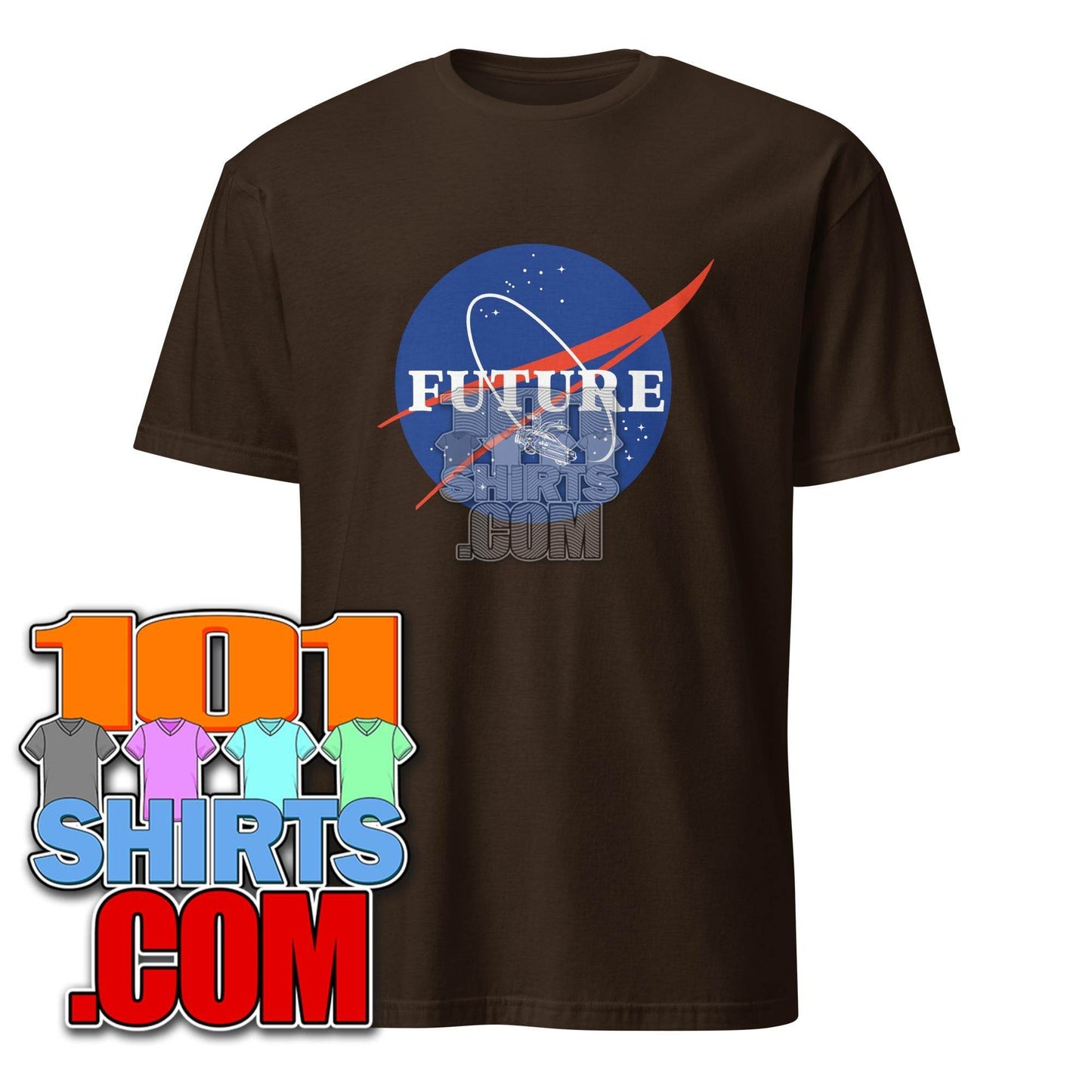 Back to the Future Movie Dolorean dmc 12 Nasa Logo Parody Funny T-Shirt - 101SHIRTS