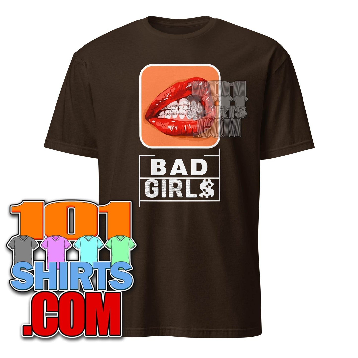 Bad Girls Woman Sexy red Mouth Grills Graphic Art T-Shirt - 101SHIRTS