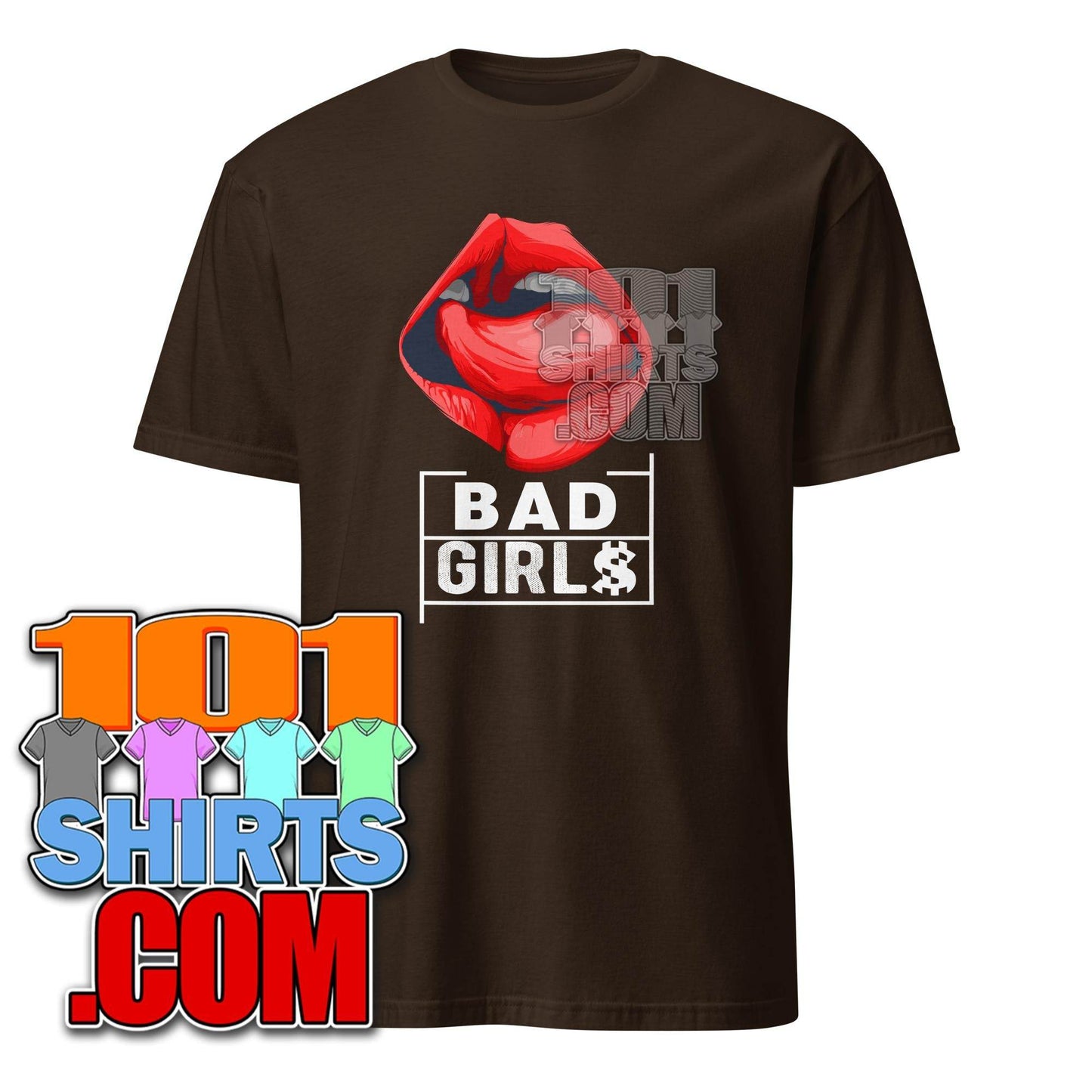 Bad Girl Kiss Kissing Lips Girls Women Cool Art Desig Unisex T-Shirt - 101SHIRTS