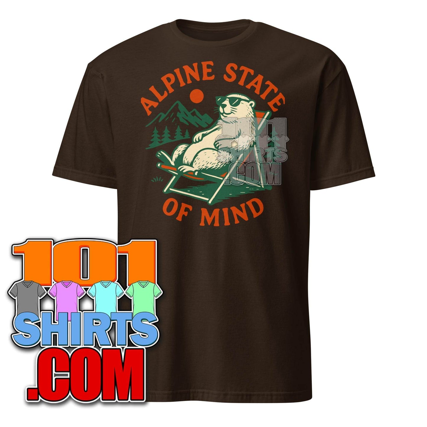 Alpine State of Mind T-Shirt: Relaxed Marmot in Mountains - Nature & Outdoor Tee - 101SHIRTS