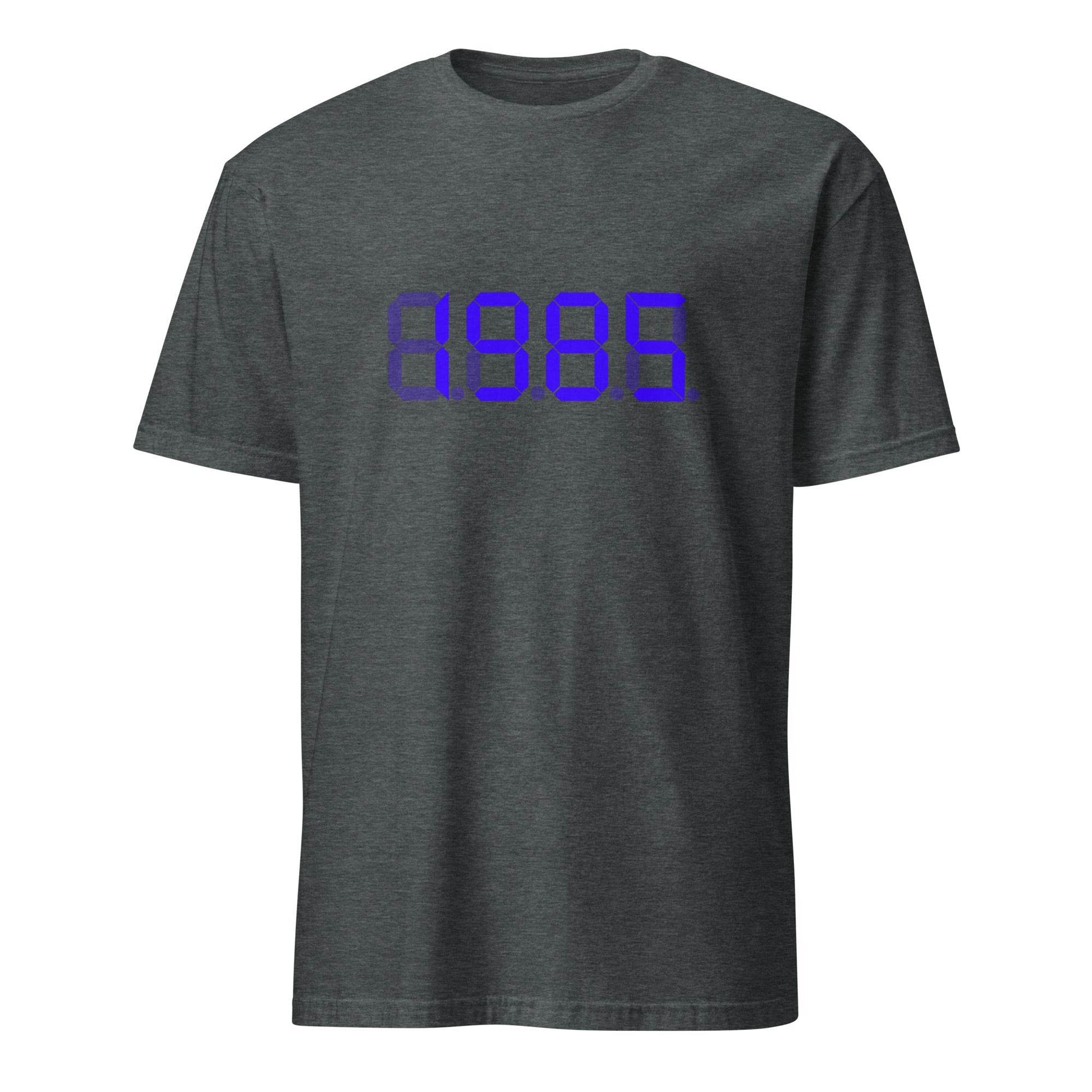 1985 Year inspired by Back To The Future Movie Desk Time Clock Time Machine in Dolorean T-shirt - 101SHIRTS