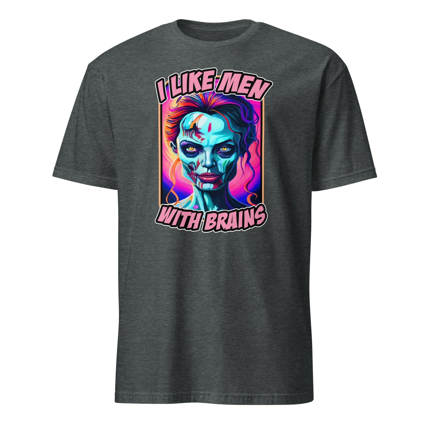 I Like Man with Brains Funny Scary Halloween Zombie Angelina Jolie Parody T-Shirt