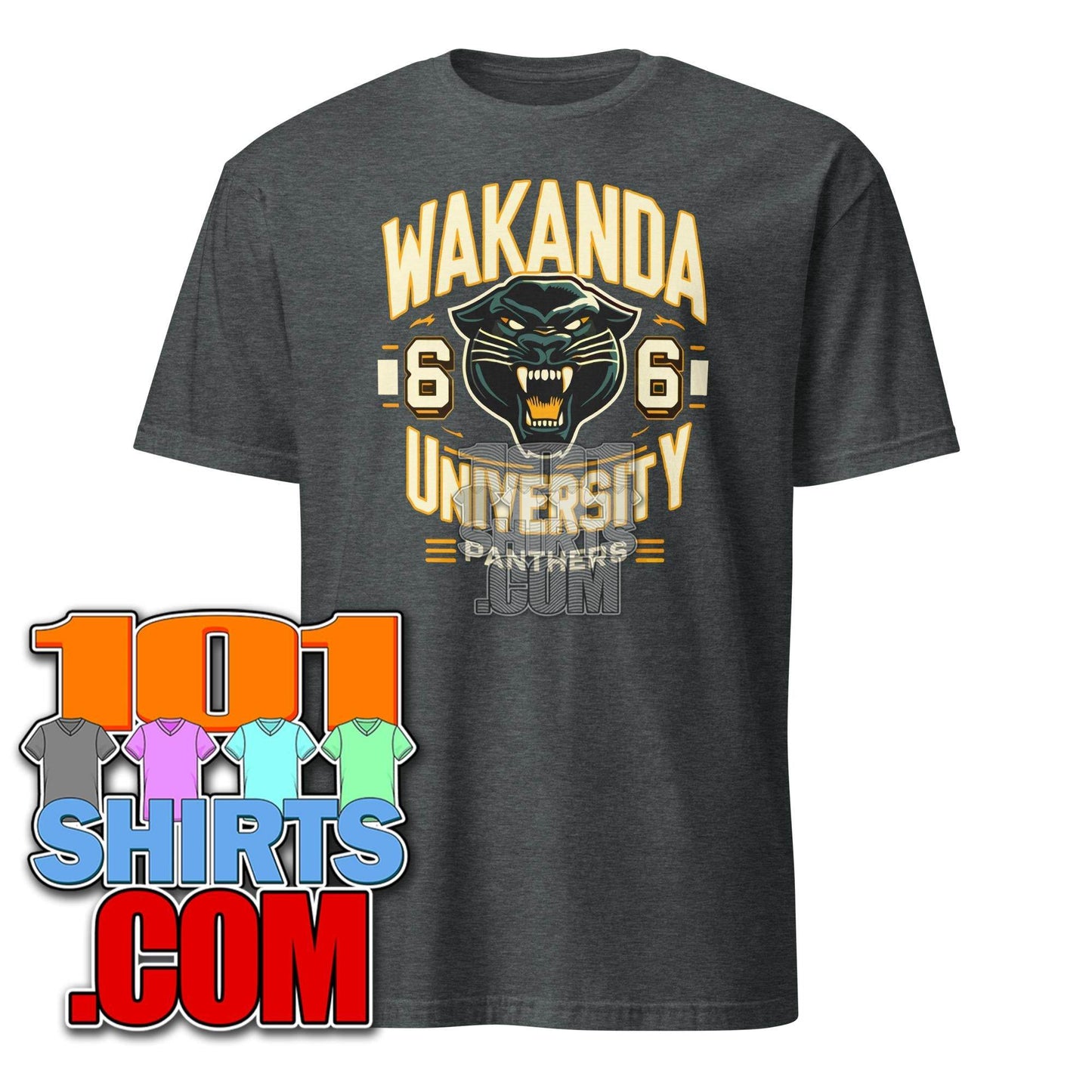 Wakanda University Panthers T-Shirt - Collegiate Superhero Tee - Fictional University Apparel - 101SHIRTS