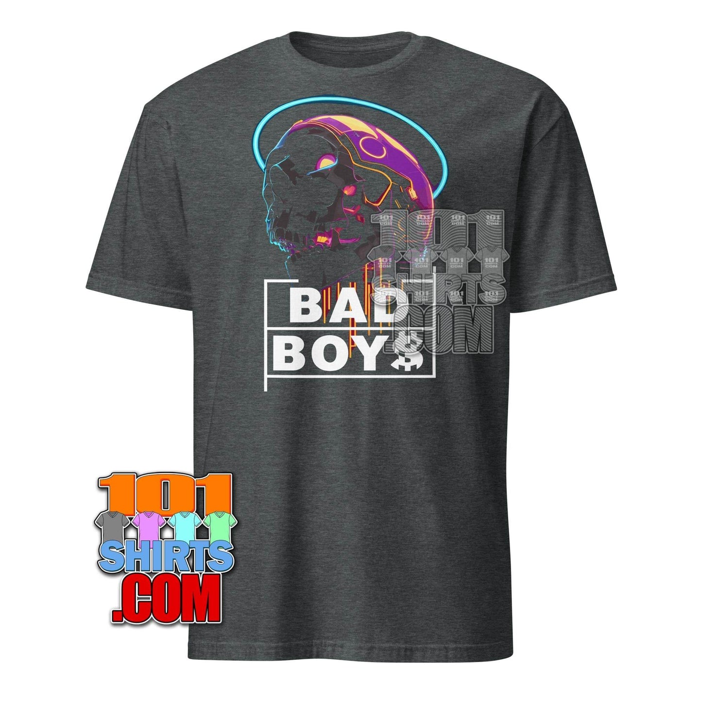 Cyberpunk Skull BAD BOYS T-Shirt - Futuristic Urban Graphic Tee - 101SHIRTS