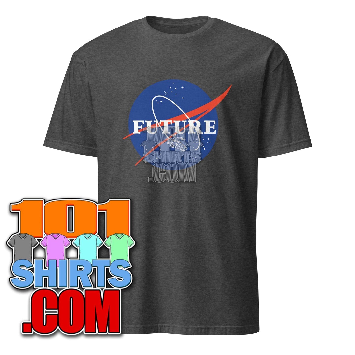 Back to the Future Movie Dolorean dmc 12 Nasa Logo Parody Funny T-Shirt - 101SHIRTS