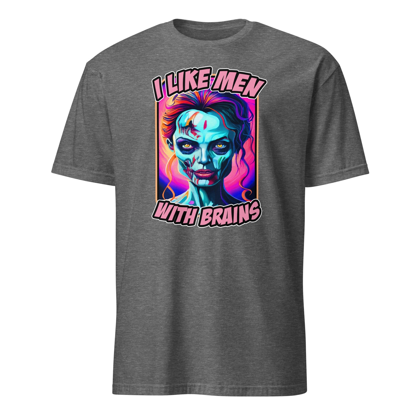 I Like Man with Brains Funny Scary Halloween Zombie Angelina Jolie Parody T-Shirt